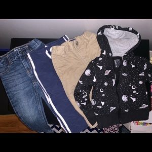 Infant boy bottoms with a hoodie